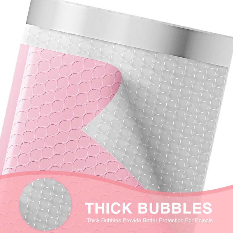 مترونيك METRONIC Bubble Mailers 6x10 "" 100 Pack وردي فاتح فقاعات ميلر مغلفات مبطنة مقاومة للماء ذاتية الغلق وسادة مغلفات بريدية مبطنة للشحن ماكياج المجوهرات البريدية - Image 3